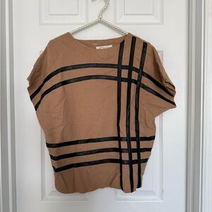 Sioni Tan and Black Striped Blouse